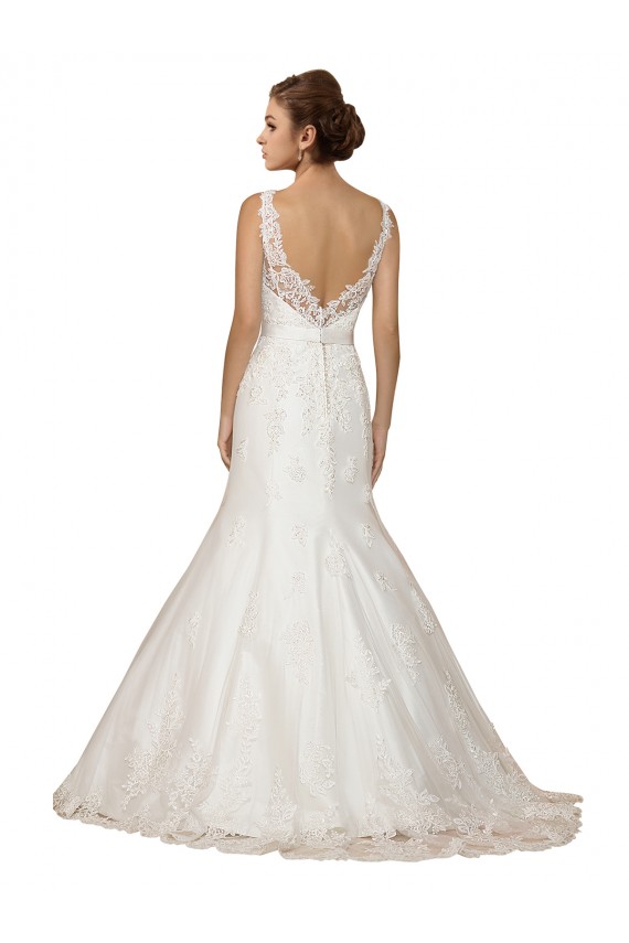 Sweethart V-Neckline Lace Wedding Dress with Shoulder Straps