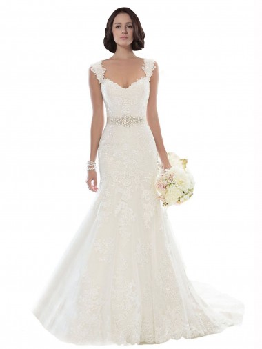 Purchase Off the Shoulder Mermaid Lace Beach Wedding Dress with Beaded Belt