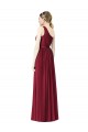 One Shoulder Full Length Long Chiffon Bridesmaid Dress.