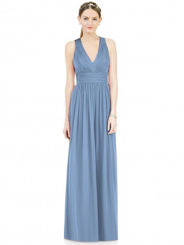 Purchase Sleeveless Cross Strap Back Chiffon Bridesmaid Dress
