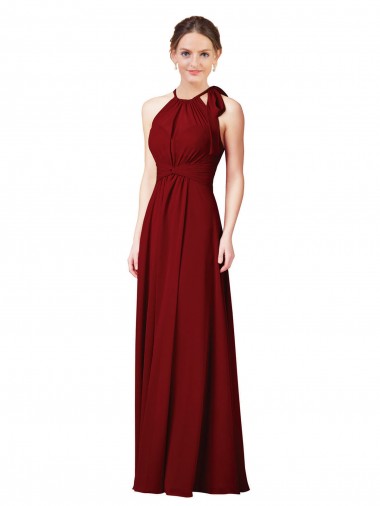 Purchase Luxe Chiffon Bridesmaid Dress with Open Slit In the Back