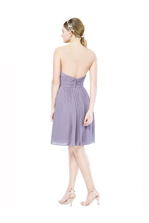 Short Sweetheart Knee Length Chiffon Cocktail Bridesmaid Dress with Open Back
