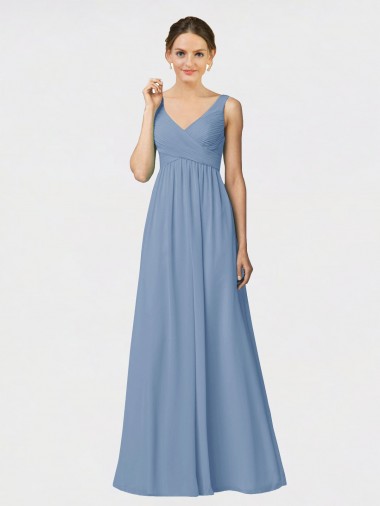 Purchase Long Chiffon Bridesmaid Dress with Sweetheart Neckline and Wide Straps
