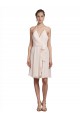 Short Knee Length Wrap Chiffon Halter Bridesmaids Dress