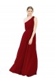 Draped One Shoulder Long Floor Length Chiffon Bridesmaid Dress