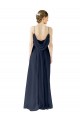 Spaghetti Straps Open Back Long Chiffon Bridesmaid Dress