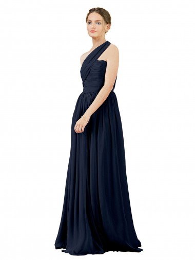 Purchase Draped One Shoulder Strapless Chiffon Bridesmaid Dress