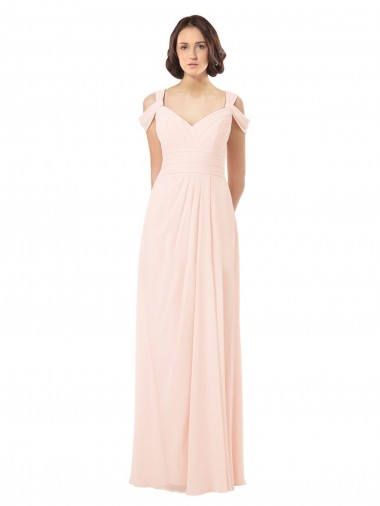 Purchase Chiffon Sweetheart Bridesmaid Dress with An Illusion Overlay