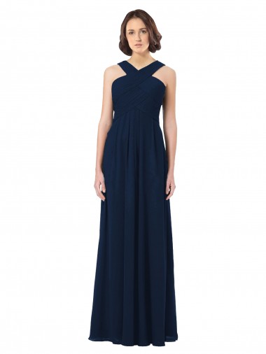 Purchase Long Chiffon Bridesmaid Dress V-Neck Top