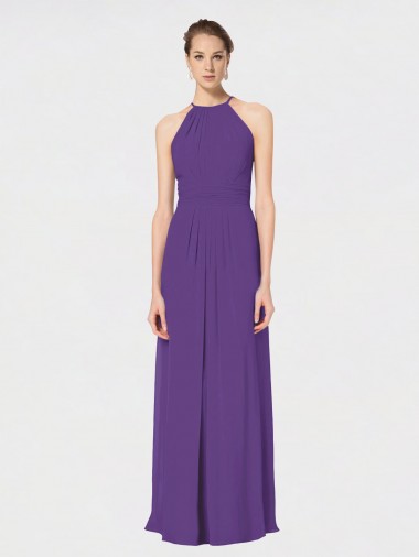 Purchase Long Chiffon Spaghetti Strap Halter Bridesmaid Dress