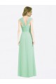 Long Chiffon Bridesmaid Dress with a Sweetheart Neckline and Pleated Shoulder Straps