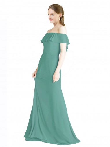 Purchase Off the Shoulder Bohemian Chiffon Bridesmaid Dress