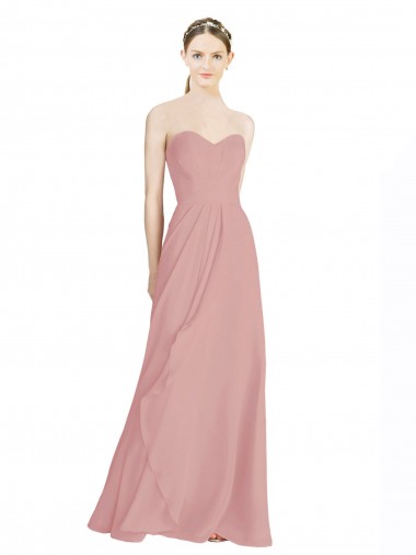 Purchase Daped A-Line Chiffon Bridesmaid Dress with Pleated Sweetheart Bodice
