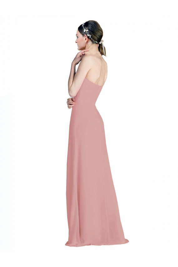 Daped A-Line Chiffon Bridesmaid Dress with Pleated Sweetheart Bodice