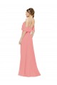 Draped Off the Shoulder Sleeves Chiffon Bridesmaid Dress
