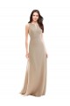 Elegant Bridesmaid with High Neckline and Illusion V-Neck