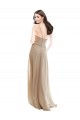 Elegant Bridesmaid with High Neckline and Illusion V-Neck