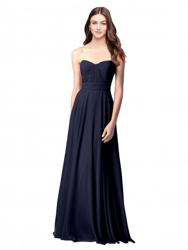 Purchase Luxe Chiffon Bridesmaid Dress with Sweetheart Neckline and Shirred Bodice