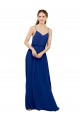 Long Chiffon Bridesmaid Dress with Spaghetti Strap Bodice