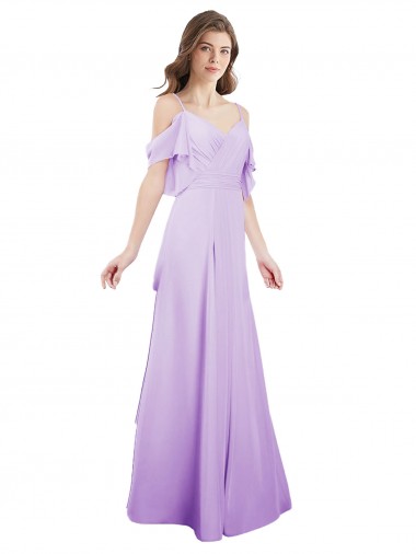 Purchase Chiffon Bridesmaid Dress with Draped Sweetheart Bodice and Off The Shoulder Flounces
