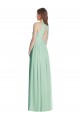 Cutout Open Back Shirred Halter Maxi Bridesmaid Dress