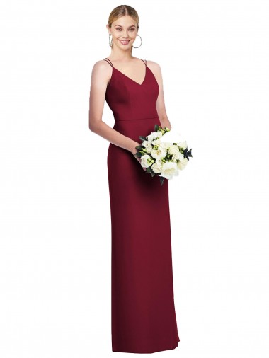 Purchase Full Length Draped Blouson Back Chiffon Maxi Bridesmaid Dress