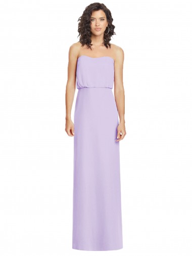 Purchase Full Length Lux Chiffon Blouson Bodice Bridesmaid Dress