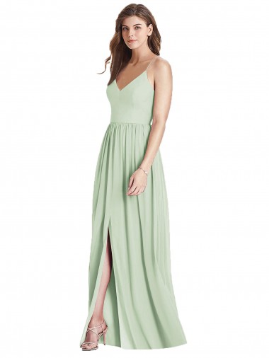 Purchase Criss Cross Strap Backless Maxi Long Chiffon Bridesmaid Dress