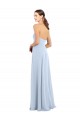 Fitted Strapless Full Length Chiffon Bridesmaid Dress with Front Slit