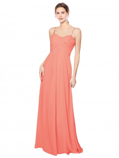 Purchase Empire Waist Spaghetti Straps Sweetheart Chiffon Bridesmaid Dress