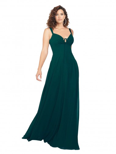 Purchase Tied Bodice Sweetheart V-Neck Chiffon Bridesmaid Dress