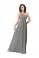 Embroidered One Shoulder Chiffon Bridesmaid Dress