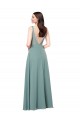 Long Chiffon Formal Bridesmaid Dress with Open Back