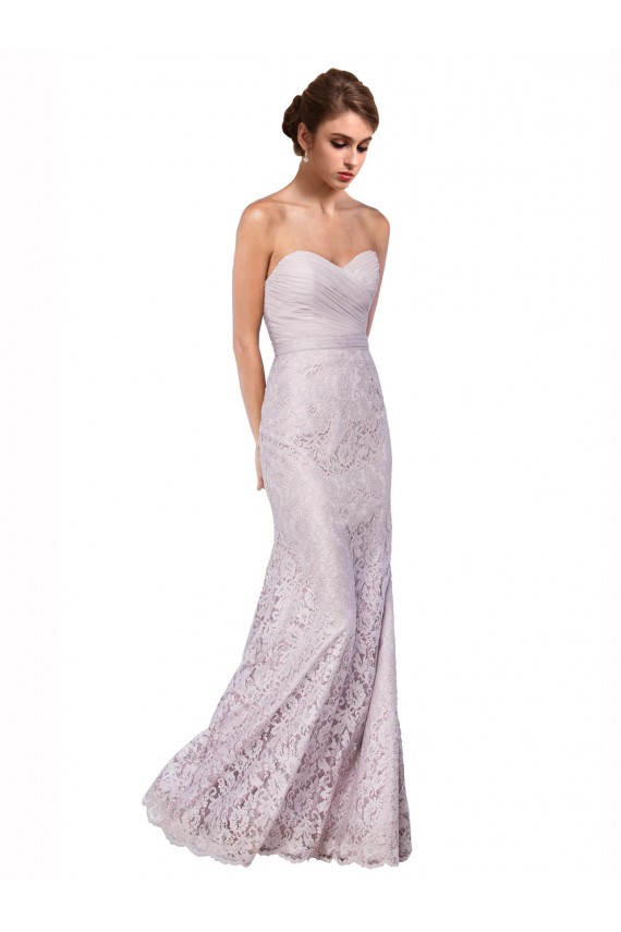 Floor Length Fitted Sweetheart Lace Bridesmaid Dress / Prom Dress