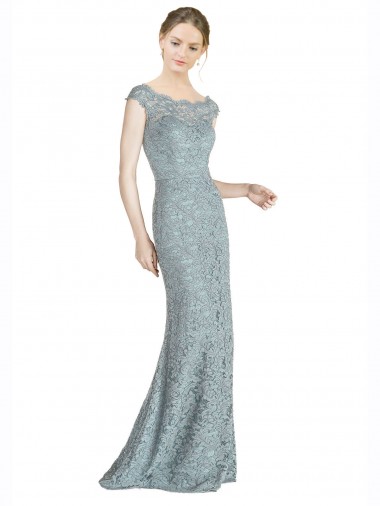 Purchase Off the Shoulder Mermaid Lace Bridesmaid Dress / Prom Dress with Cap Sleeves