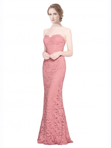 Purchase Fitted Sweetheart Mermaid Lace Bridesmaid Dress / Prom Dress