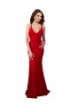 Low Back V-Neckline Floor Length Formal Lace Bridesmaid Dress / Prom Dress