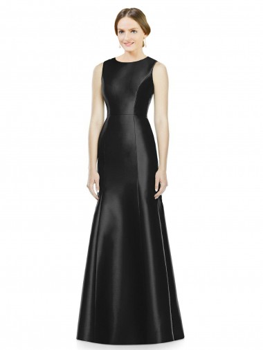 Purchase Full Length Mermaid Long Satin Bridesmaid Dress with Keyhole Back