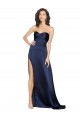 Knotted Sweetheart Formal Silky Satin Bridesmaid Dress / Prom Dress with High Side Split