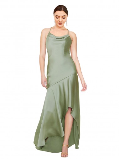 Purchase Formal Silky Satin Bridesmaid Dress / Prom Dress with Bias Cut Skirt