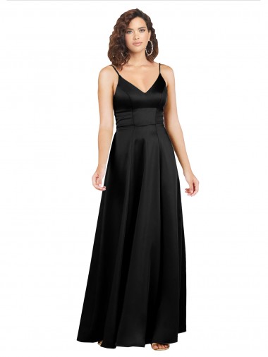 Purchase Formal Silky Satin Floor-Length Long Bridesmaid Dress / Prom Dress with V-Neckline