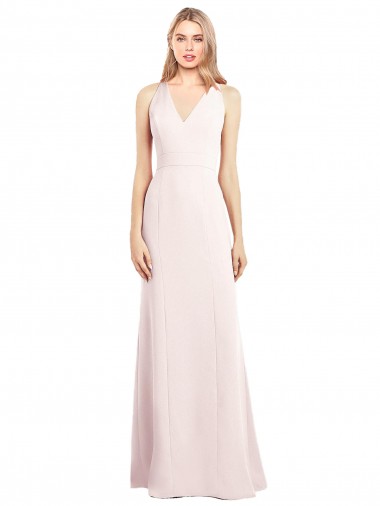 Purchase V-Neck Keyhole Back Crepe Trumpet Bridesmaid Dress / Prom Dress