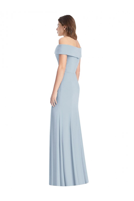 Cuffed Off the Shoulder Long Trumpet Bridesmaid Dress / Prom Dress