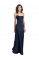 Fit and Flare Scoop Neck Long Sleeveless Stretch Formal Crepe Bridesmaid Dress / Prom Dress