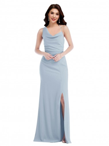 Purchase One Shoulder Draped Cowl Neck Maxi Bridesmaid Dress / Prom Dress