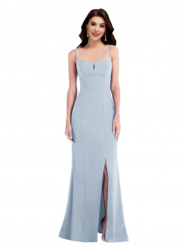 Purchase Flattering Trumpet Maxi Formal Crepe Bridesmaid Dress / Prom Dress with Front Slit