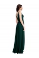 Slim A-Line V-Neck Full Length Formal Crepe Bridesmaid Dress / Prom Dress with Side Slit
