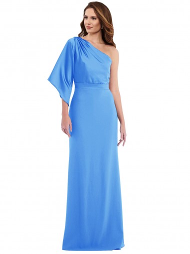 Purchase One Shoulder Bell Sleeves Trumpet Bridesmaid Dress / Prom Dress