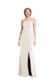 Long Strapless Tuxedo Maxi Bridesmaid Dress / Prom Dress with Front Slit & Pockets