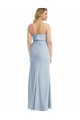 Strapless Overlay Bodice Crepe Maxi Bridesmaid Dress / Prom Dress with Front Slit